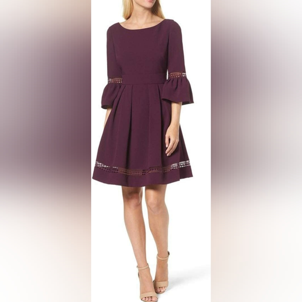 Eliza J Black Bell Sleeve Fit & Flare Dress Style